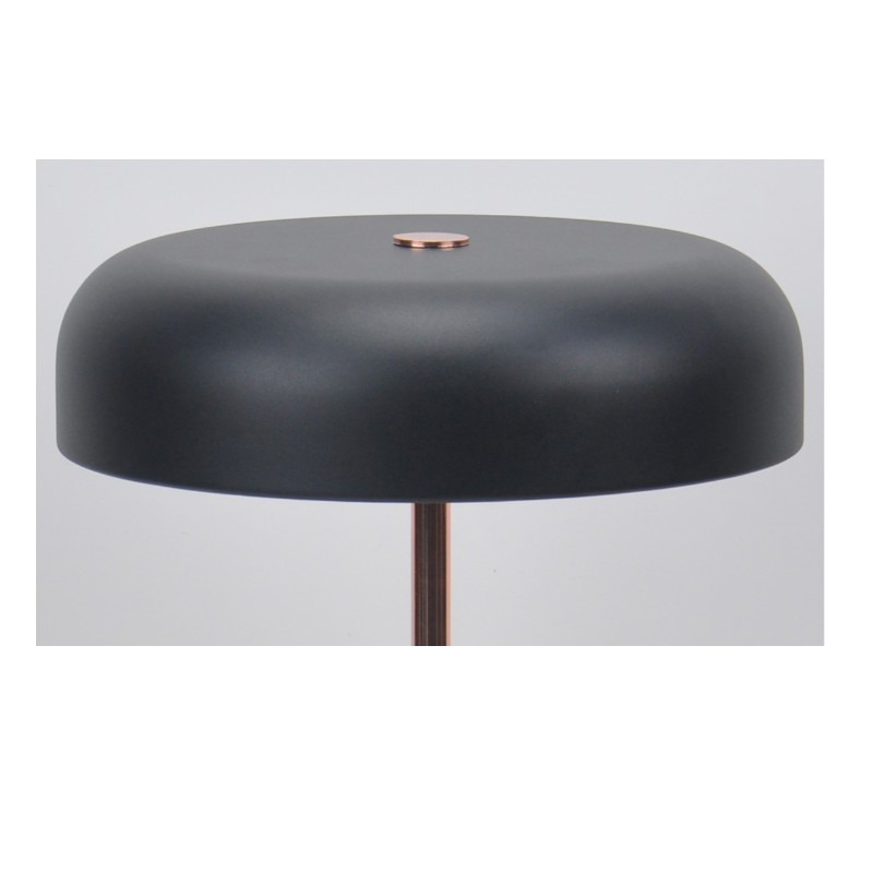 LED Tischlampe mit schwarzem Marmorsockel und Metallschirm